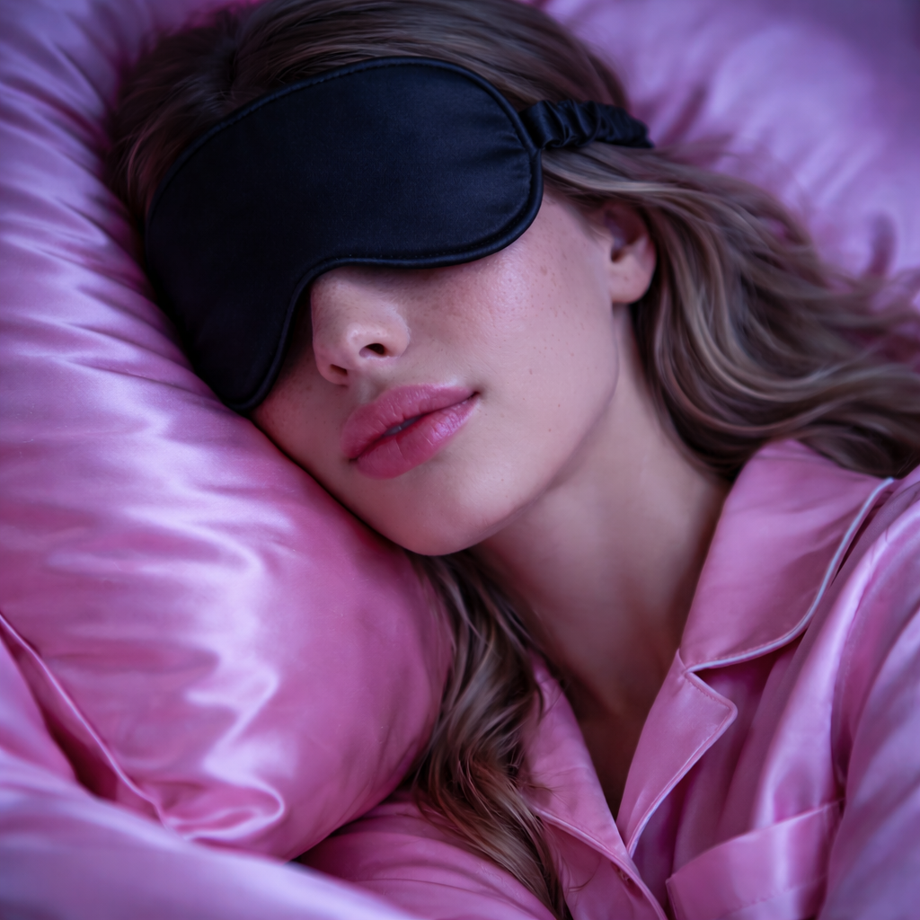 Silk Feel Sleep Eye Mask – Soft Blackout Night Mask for Women