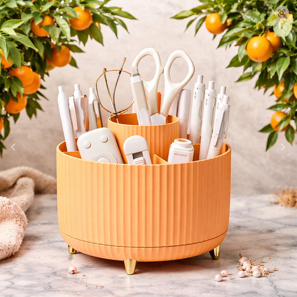 Spinning Makeup Tower – Rotating Organizer for Skincare, Brushes & Cosmetics
