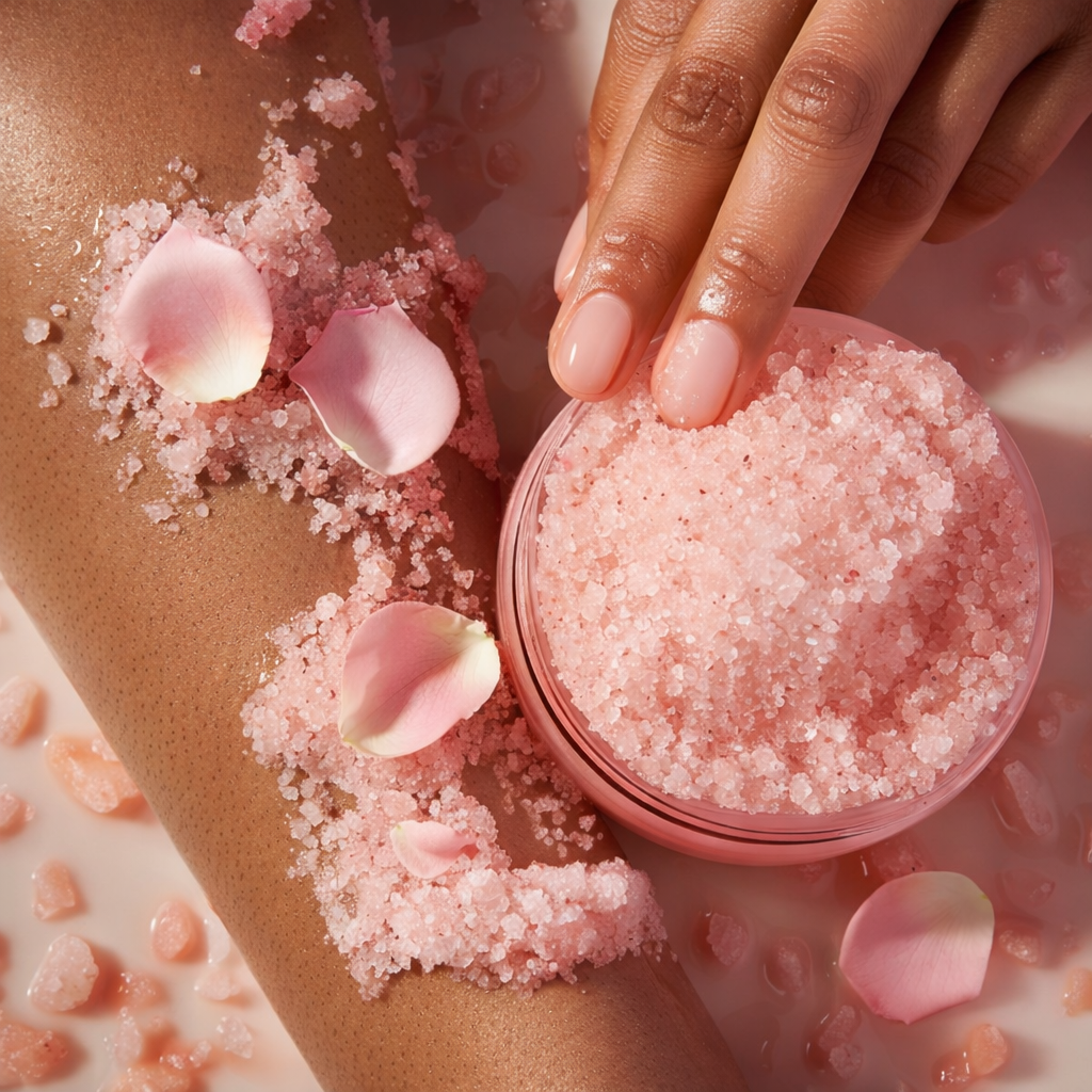 Pink Himalayan Salt Body Scrub – Exfoliate, Whiten & Glow 200g