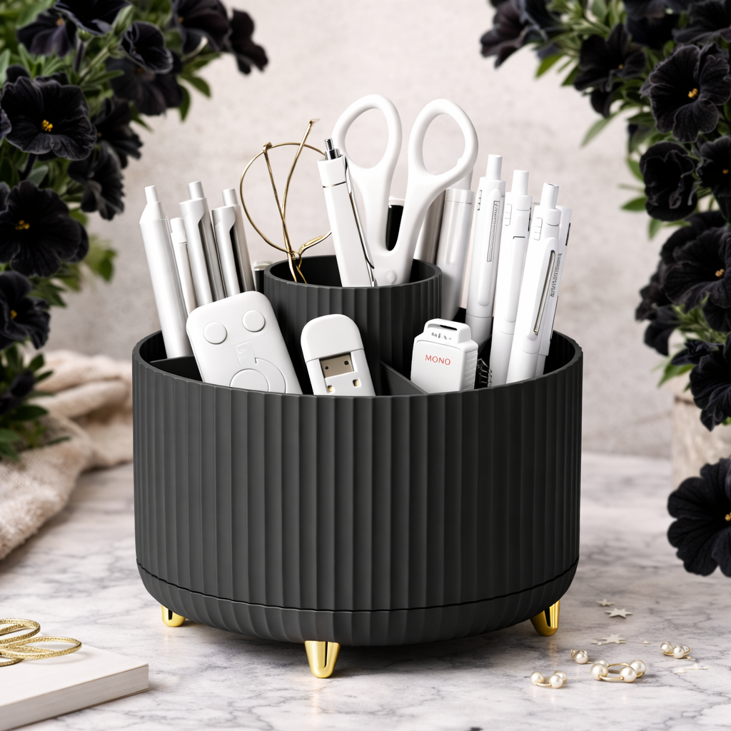 Spinning Makeup Tower – Rotating Organizer for Skincare, Brushes & Cosmetics