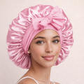 Satin Sleep Bonnet with Adjustable Tie Band – Silk Hair Bonnet for Women & Men