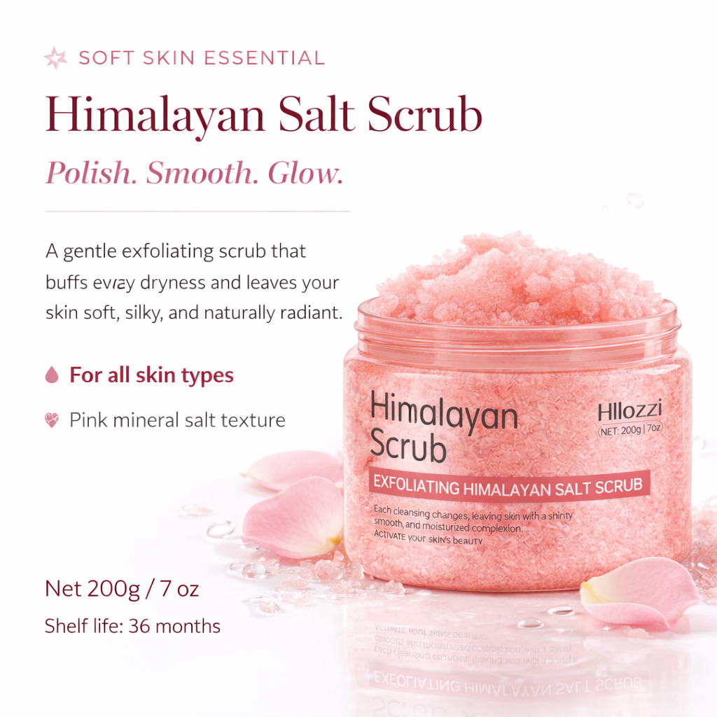 Pink Himalayan Salt Body Scrub – Exfoliate, Whiten & Glow 200g