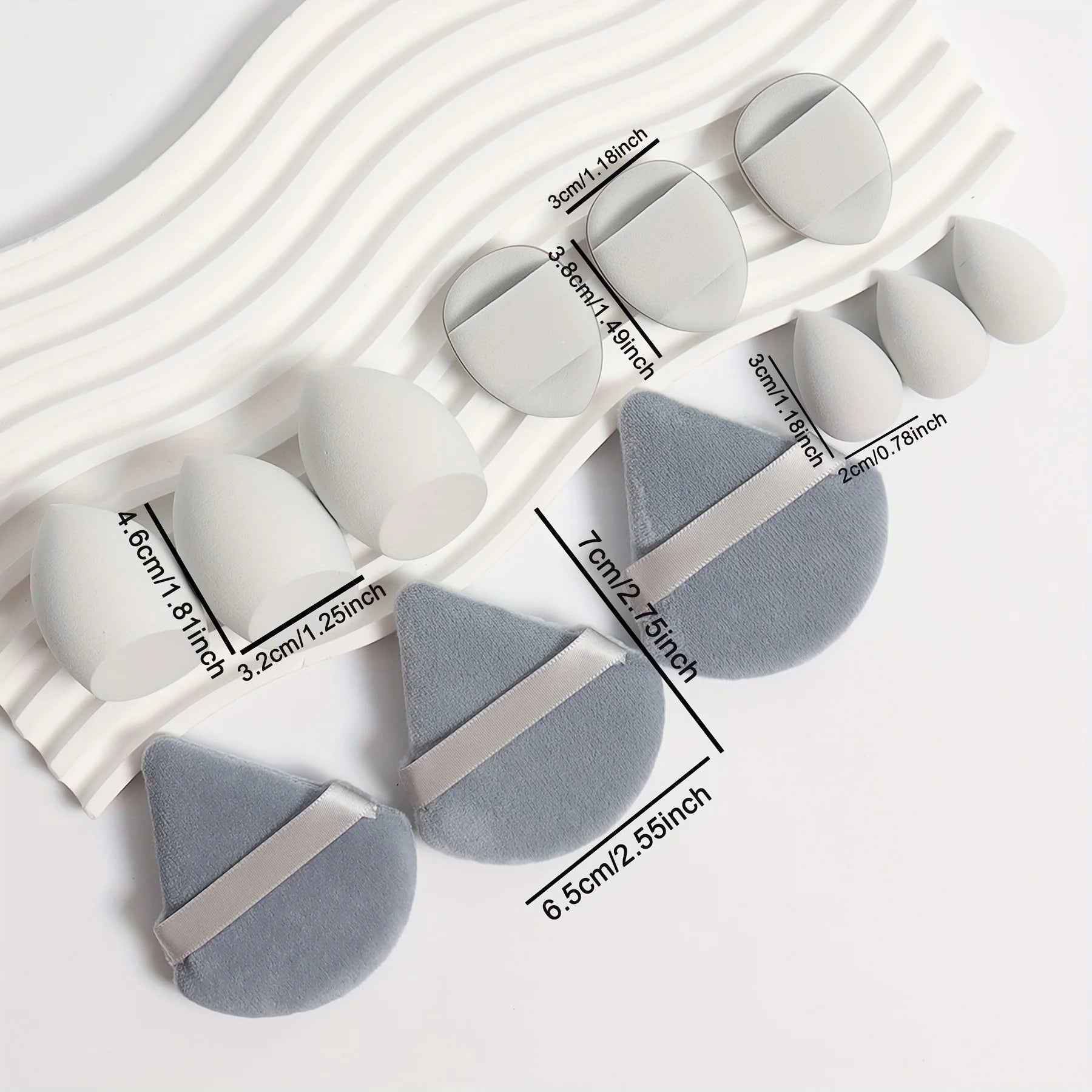 12-Piece Makeup Sponge Set – Powder Puffs, Air Cushion & Beauty Egg Blenders