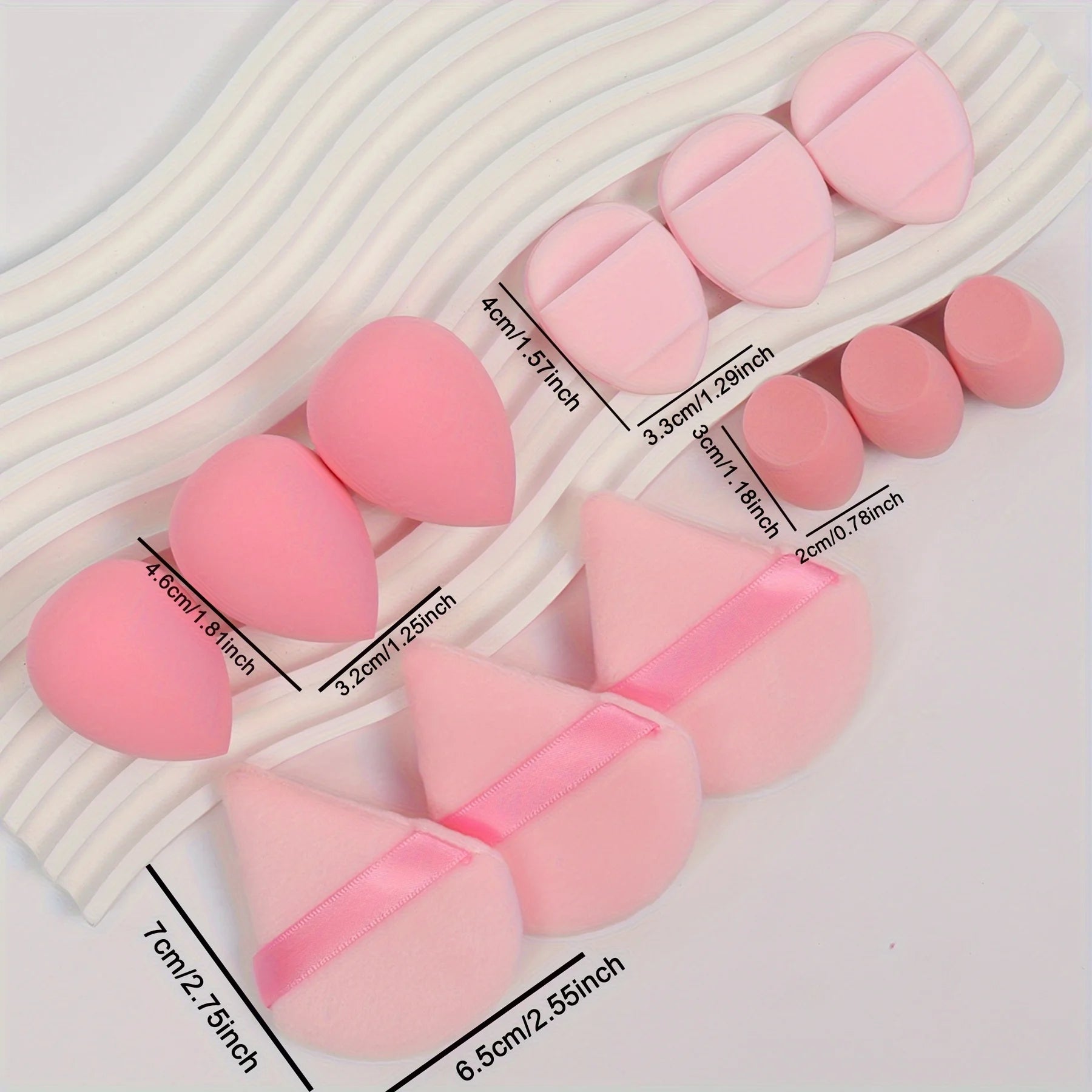 12-Piece Makeup Sponge Set – Powder Puffs, Air Cushion & Beauty Egg Blenders