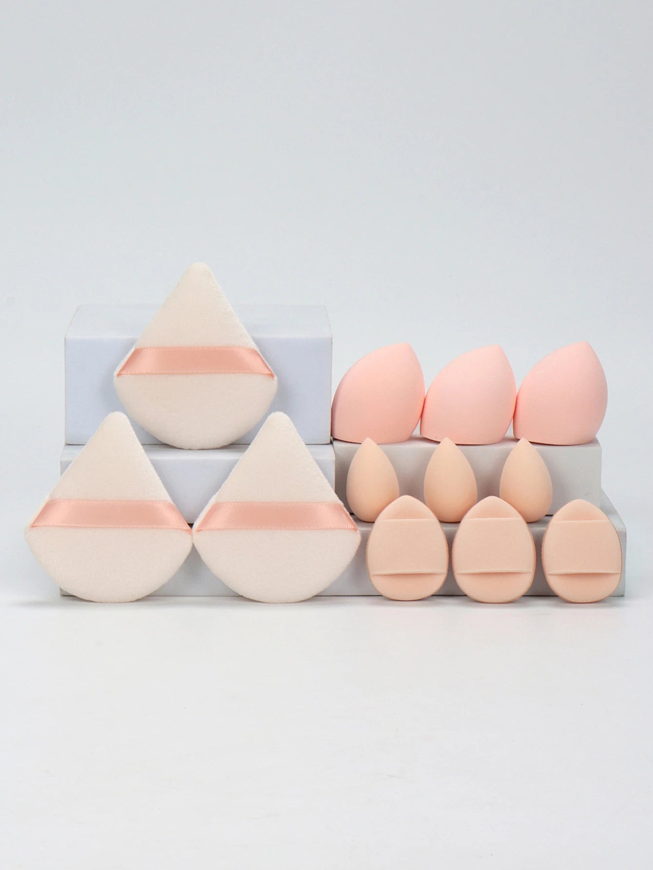 12-Piece Makeup Sponge Set – Powder Puffs, Air Cushion & Beauty Egg Blenders