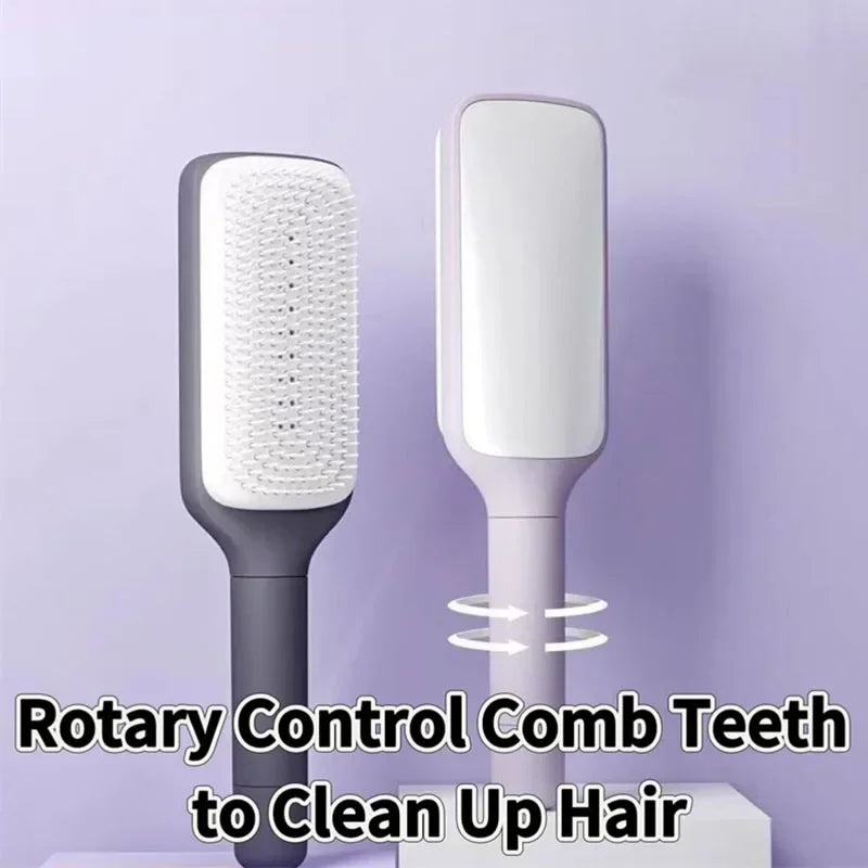 EasyClean™ Self-Cleaning Hair Brush — One-Twist Retractable Comb