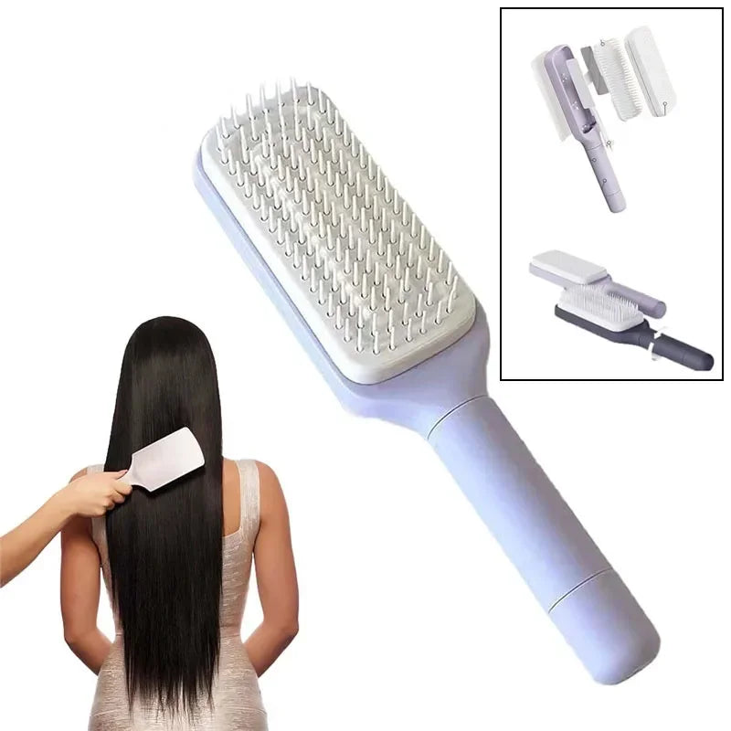 EasyClean™ Self-Cleaning Hair Brush — One-Twist Retractable Comb