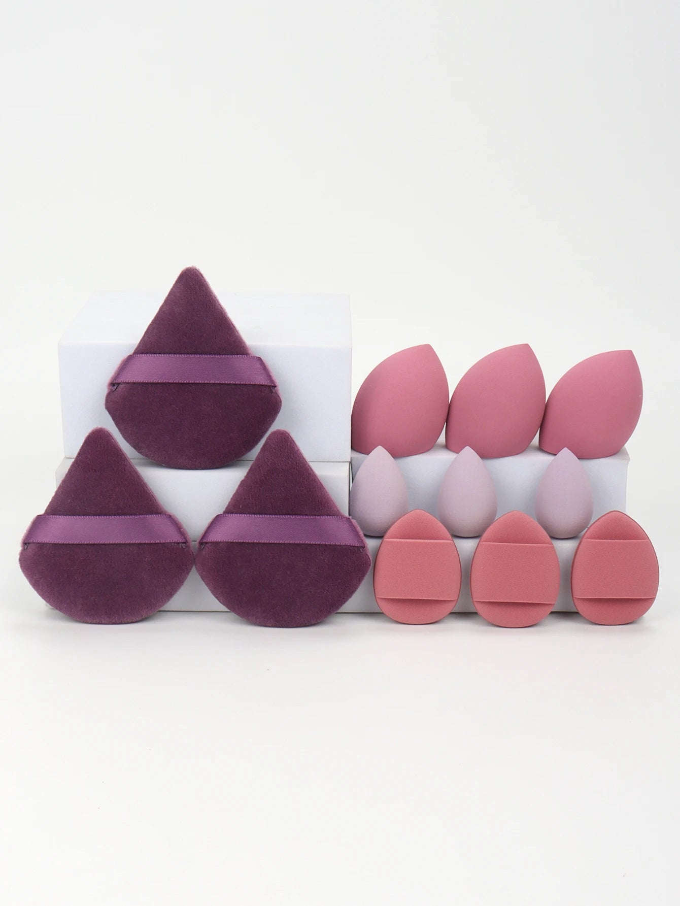 12-Piece Makeup Sponge Set – Powder Puffs, Air Cushion & Beauty Egg Blenders