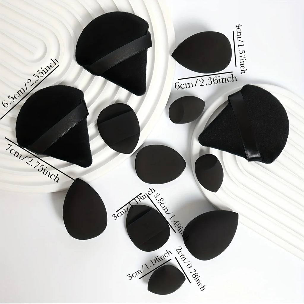 12-Piece Makeup Sponge Set – Powder Puffs, Air Cushion & Beauty Egg Blenders