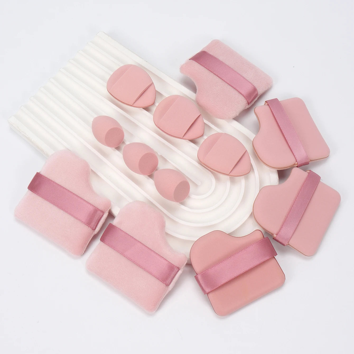 12-Piece Makeup Sponge Set – Powder Puffs, Air Cushion & Beauty Egg Blenders