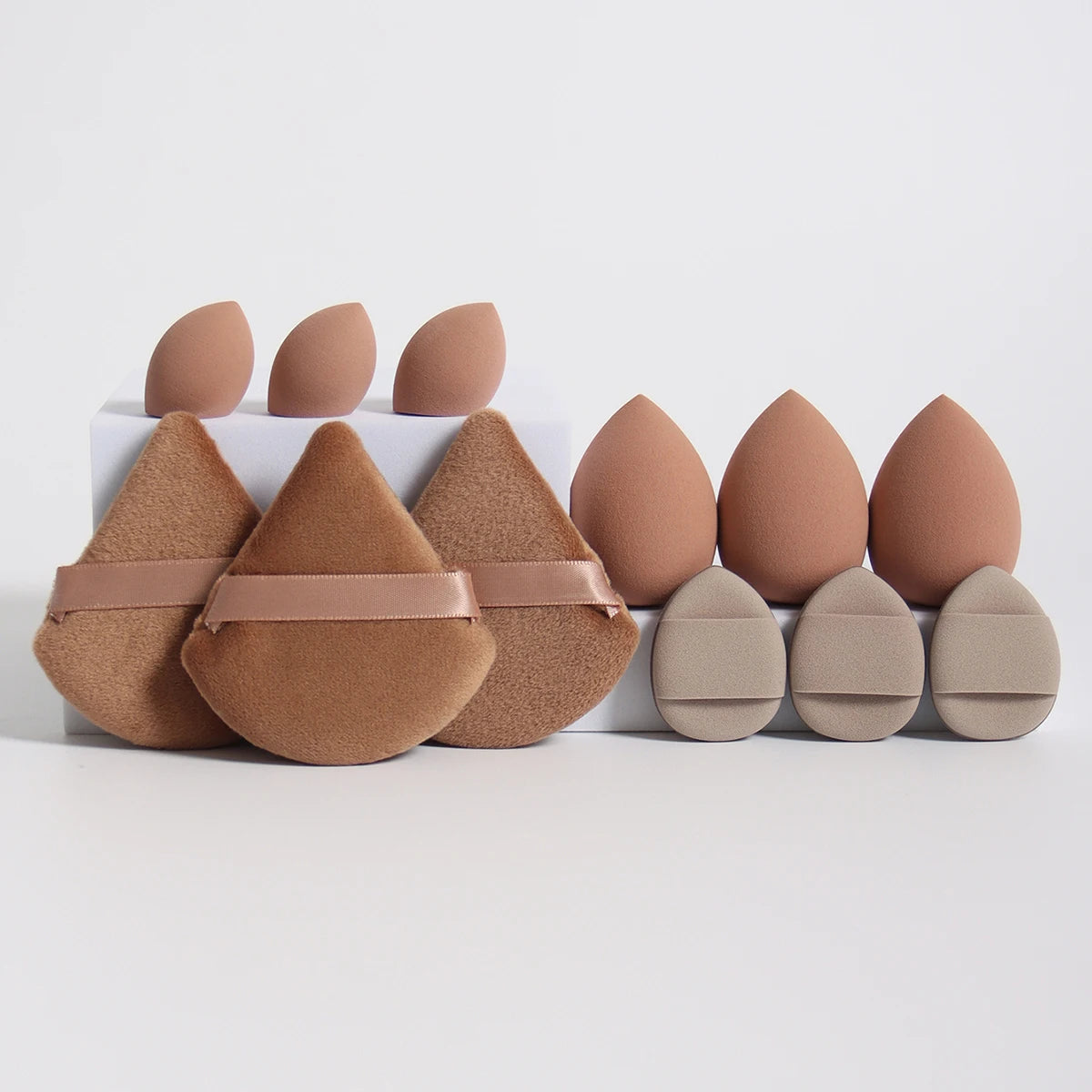 12-Piece Makeup Sponge Set – Powder Puffs, Air Cushion & Beauty Egg Blenders