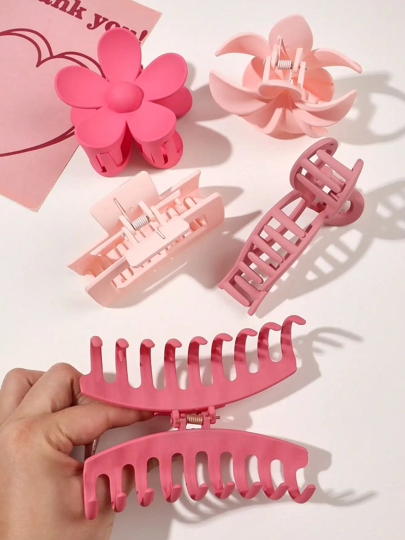 GripGlam™ Matte Claw Clips Set — 5 Pack Large Hair Claws
