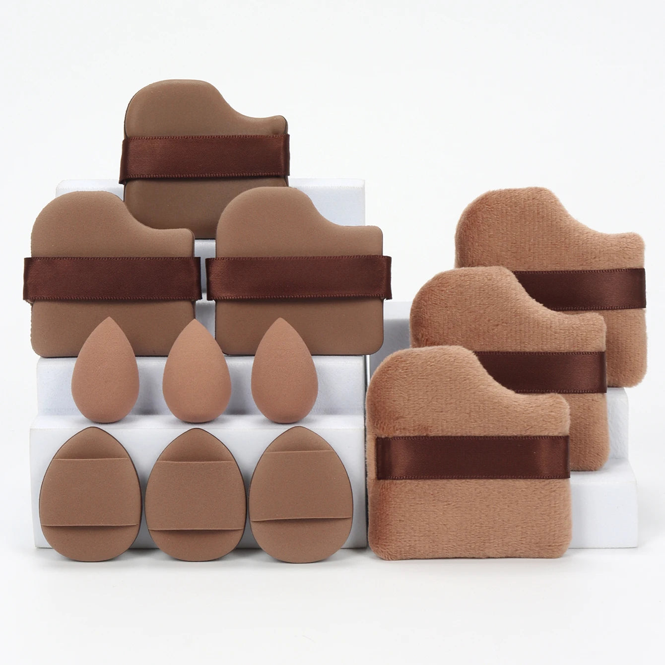 12-Piece Makeup Sponge Set – Powder Puffs, Air Cushion & Beauty Egg Blenders