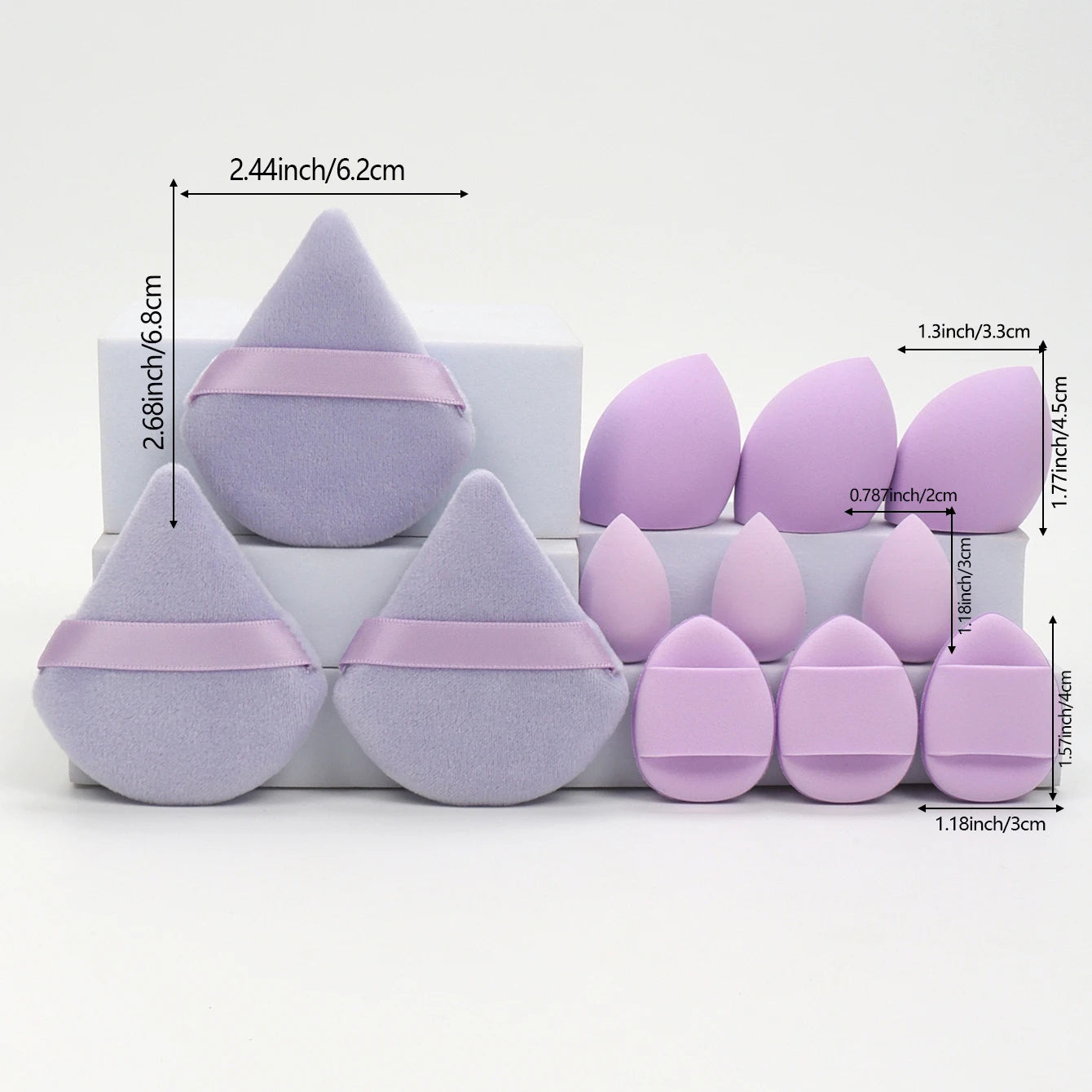 12-Piece Makeup Sponge Set – Powder Puffs, Air Cushion & Beauty Egg Blenders