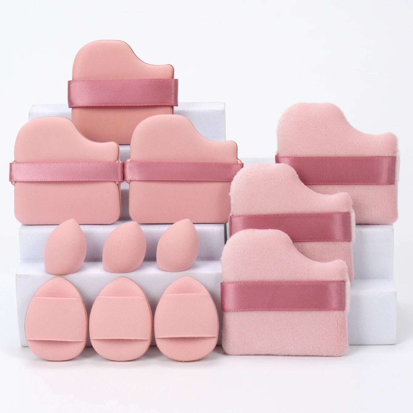 12-Piece Makeup Sponge Set – Powder Puffs, Air Cushion & Beauty Egg Blenders