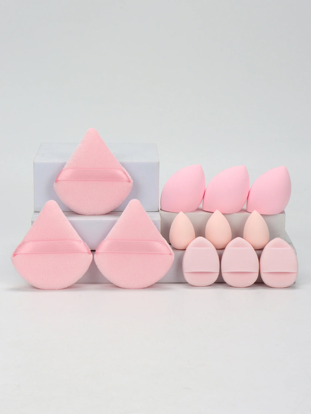 12-Piece Makeup Sponge Set – Powder Puffs, Air Cushion & Beauty Egg Blenders
