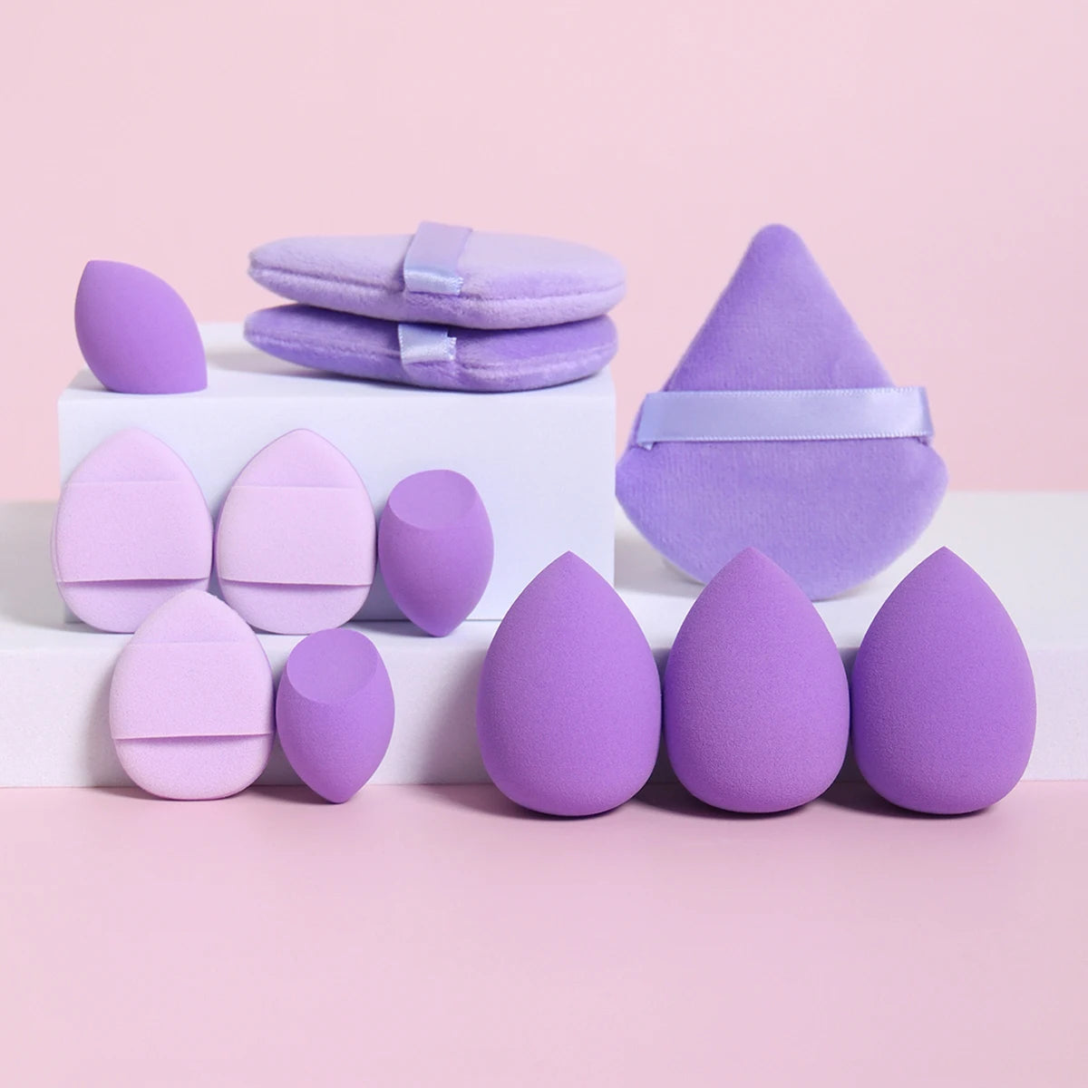 12-Piece Makeup Sponge Set – Powder Puffs, Air Cushion & Beauty Egg Blenders