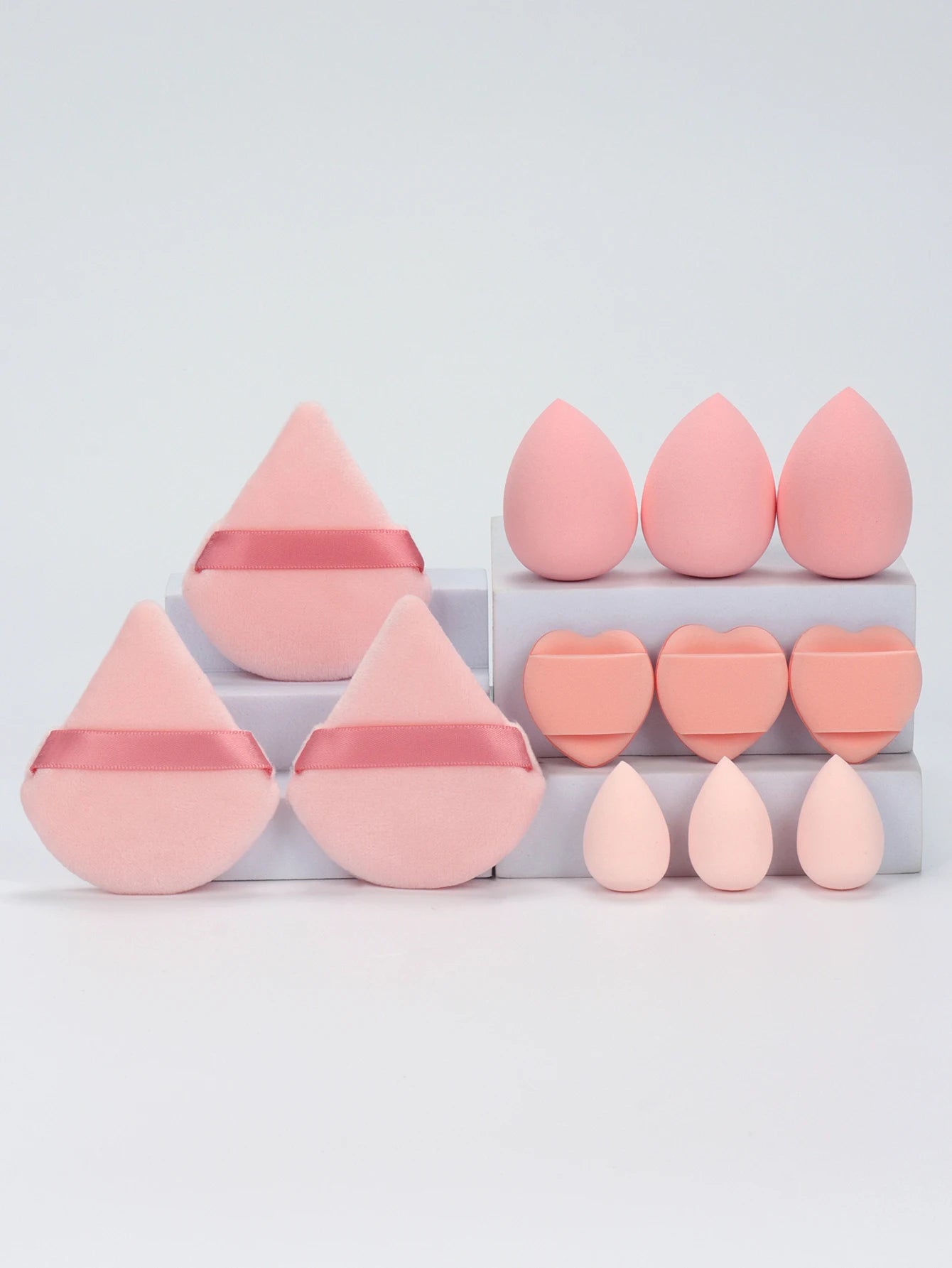 12-Piece Makeup Sponge Set – Powder Puffs, Air Cushion & Beauty Egg Blenders