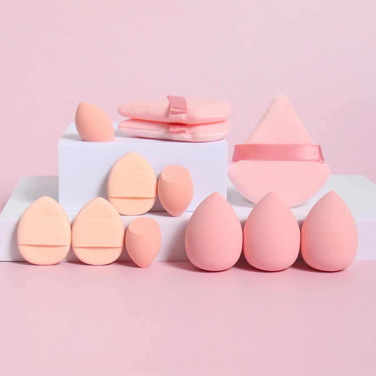 12-Piece Makeup Sponge Set – Powder Puffs, Air Cushion & Beauty Egg Blenders