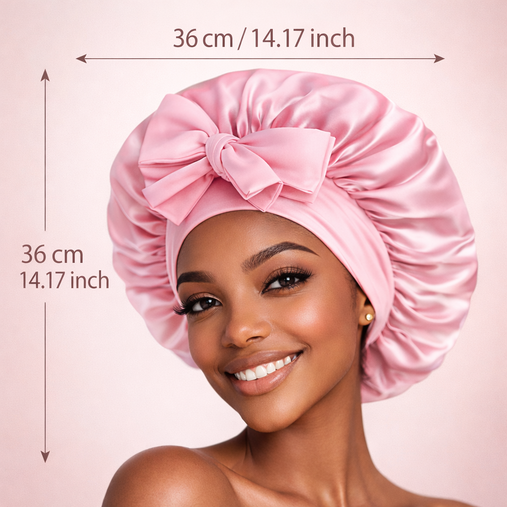 Satin Sleep Bonnet with Adjustable Tie Band – Silk Hair Bonnet for Women & Men