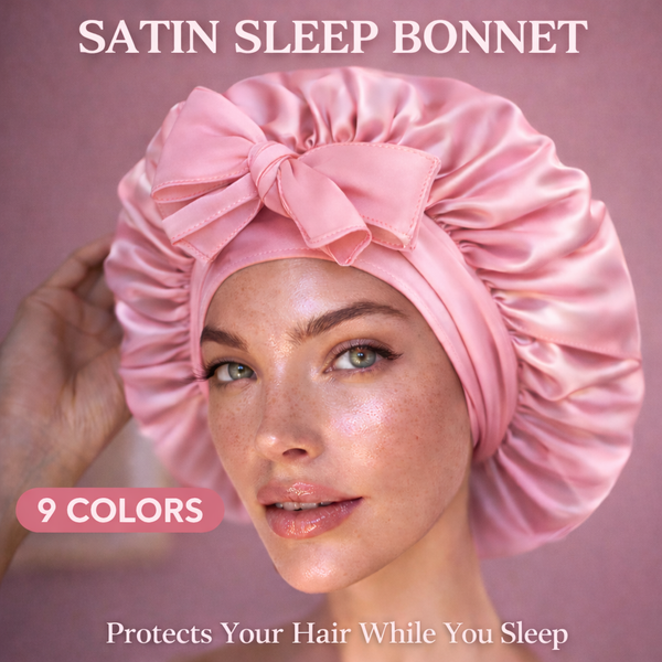 Satin Sleep Bonnet with Adjustable Tie Band – Silk Hair Bonnet for Women & Men