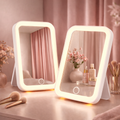Portable LED Makeup Mirror with Touch Control & USB Charging